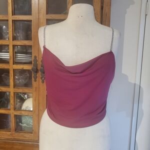 Chic Women's Cowl Neck Camisole in Plum